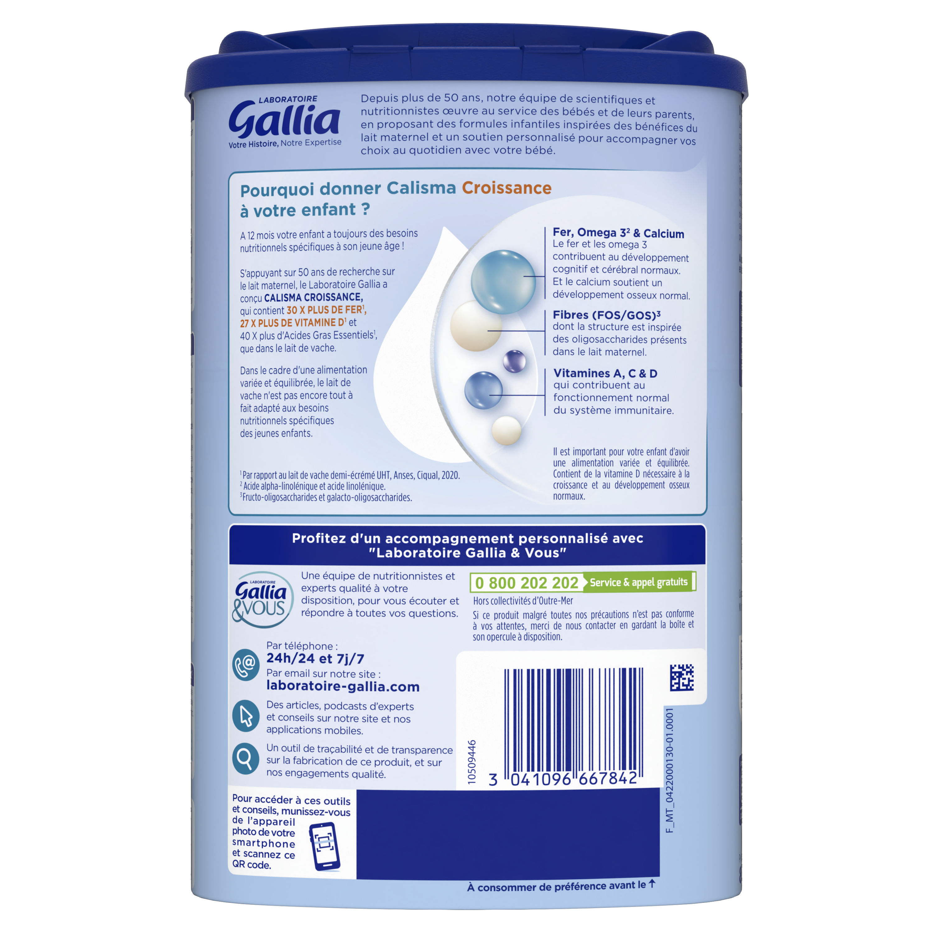 Calisma Croissance - 830g - Lait infantile - Lot x3
