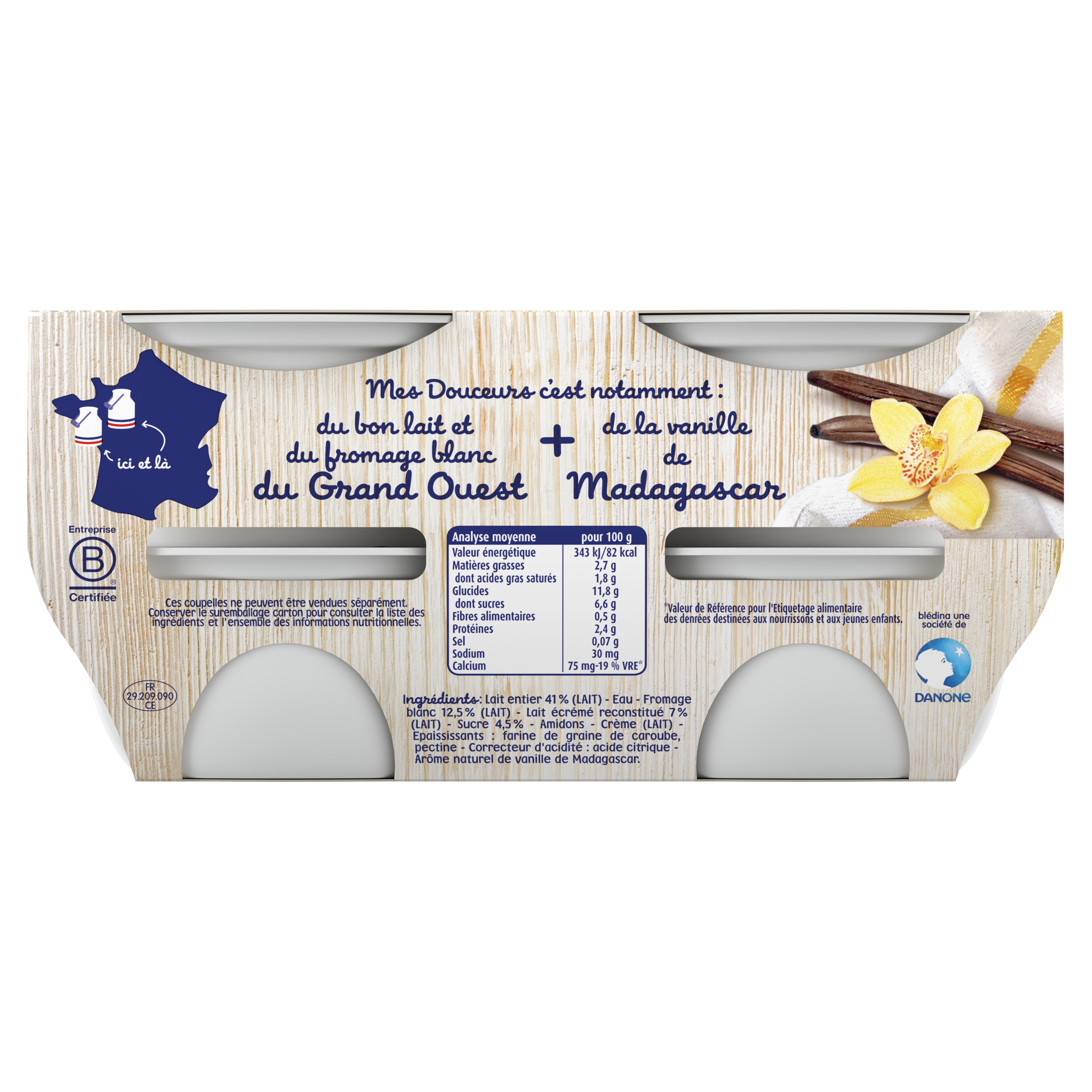 Douceurs au Fromage Blanc Nature & Vanille - Lot x5