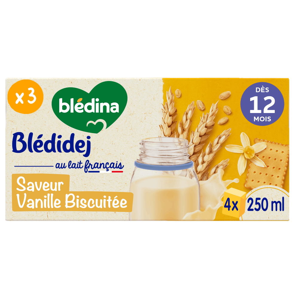 Blédidej - Croissance Biscuité saveur Vanille - Lot x3