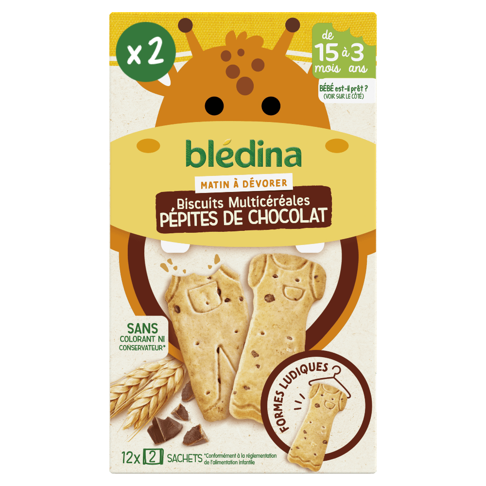 Matin à dévorer - Biscuit Multicéréales Pépites de Chocolat - Lot x2