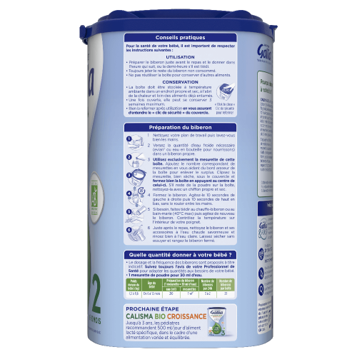 Calisma Bio 2ème âge - 800g - Lait infantile - Lot x3